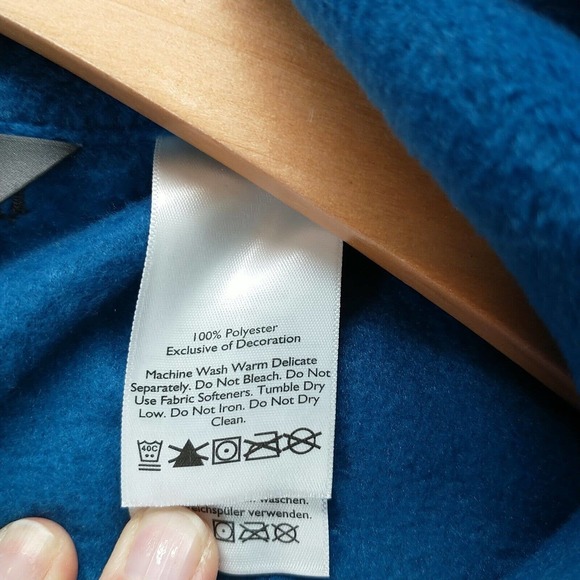 Eddie Bauer Men's Zip Up Fleece Vest Blue M Zipped Pockets Mock Neck Outdoor - Picture 10 of 13